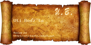 Uti Beáta névjegykártya